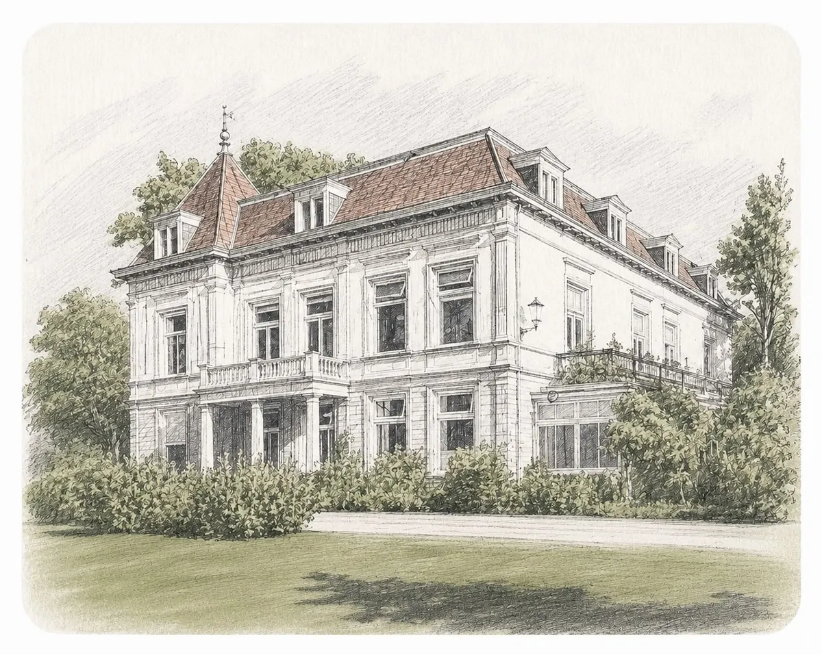 Illustratie van het monumentale landgoed Voordaan
